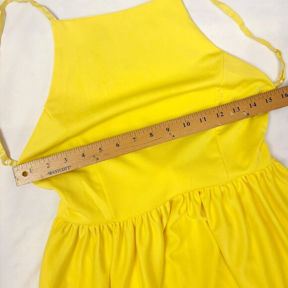 Backless yellow sleeveless mini dress size Medium - Picture 5 of 10